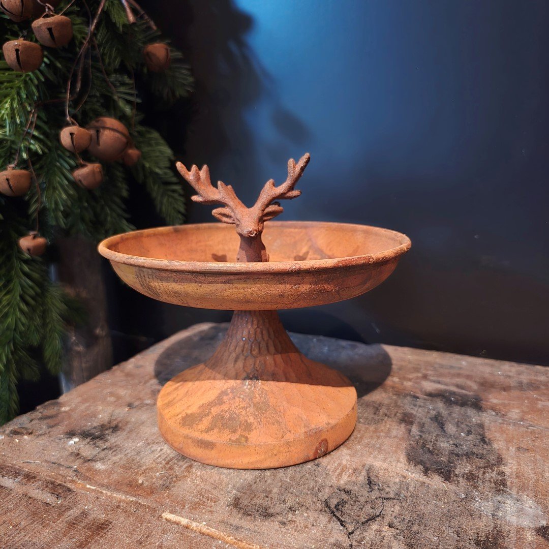 Schaal op voet- Roest met Hert - Afbeelding 4