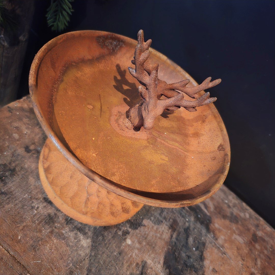 Schaal op voet- Roest met Hert - Afbeelding 7