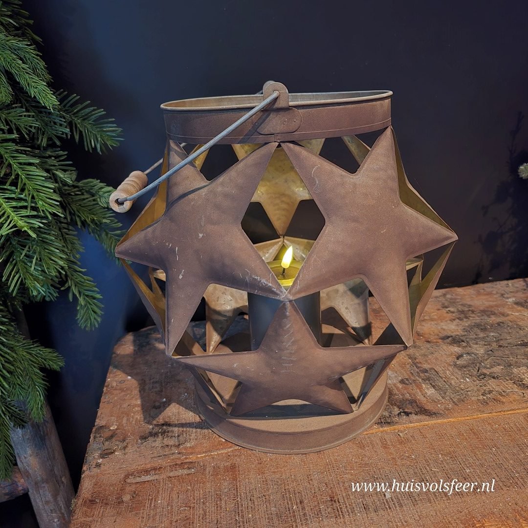 Star Ball Windlicht- Roest - Afbeelding 6
