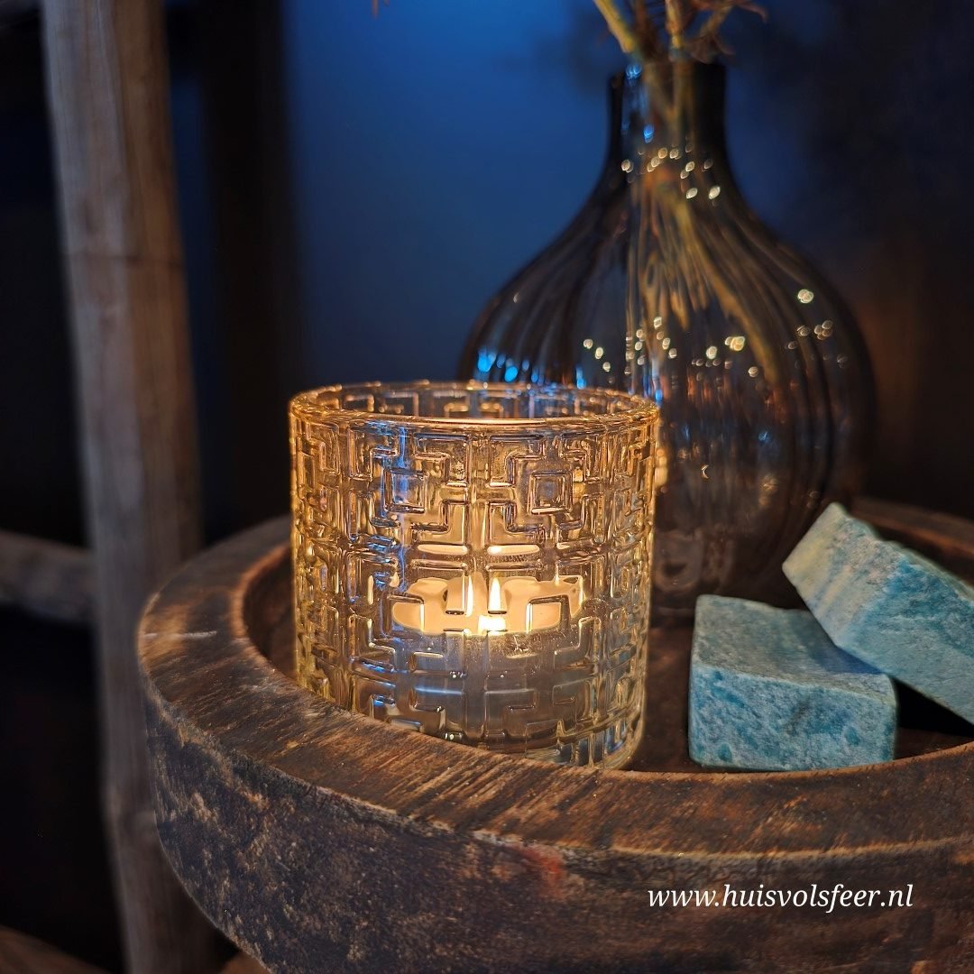 Theelichthouder- Goud Glas - Afbeelding 3