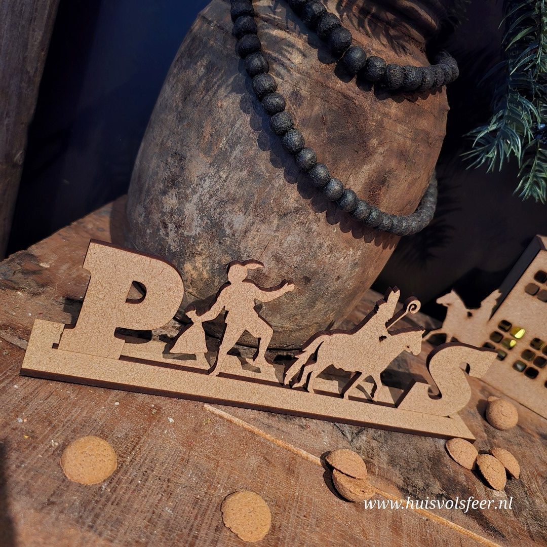 Houten Stander Sint & Piet- Handgemaakt - Afbeelding 4