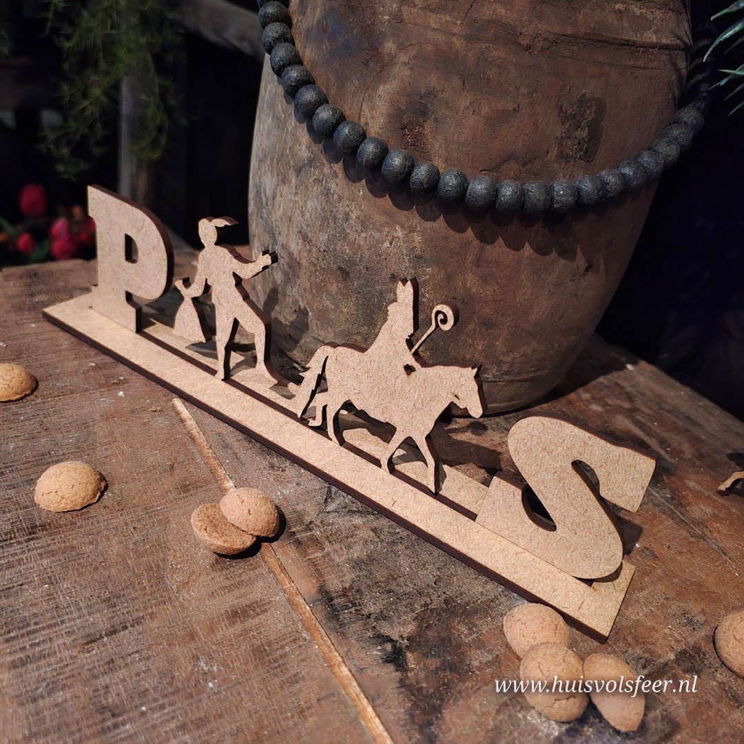 Houten Stander Sint & Piet- Handgemaakt - Afbeelding 5