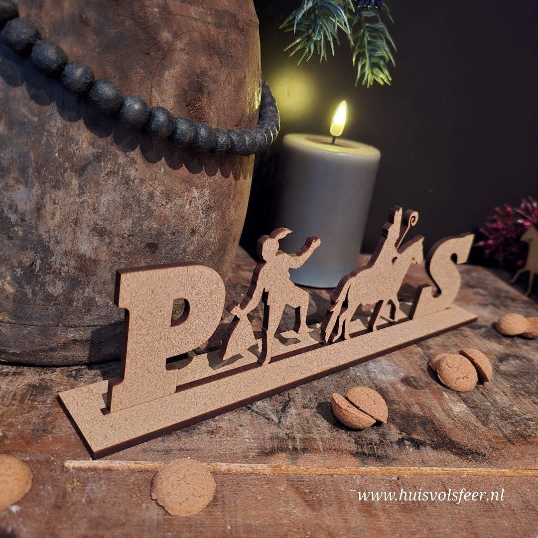 Houten Stander Sint & Piet- Handgemaakt - Afbeelding 6