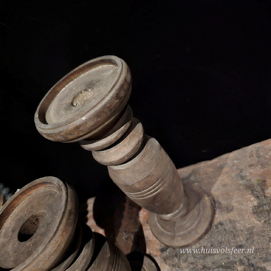 Houten kandelaar || 25 cm. - Afbeelding 9