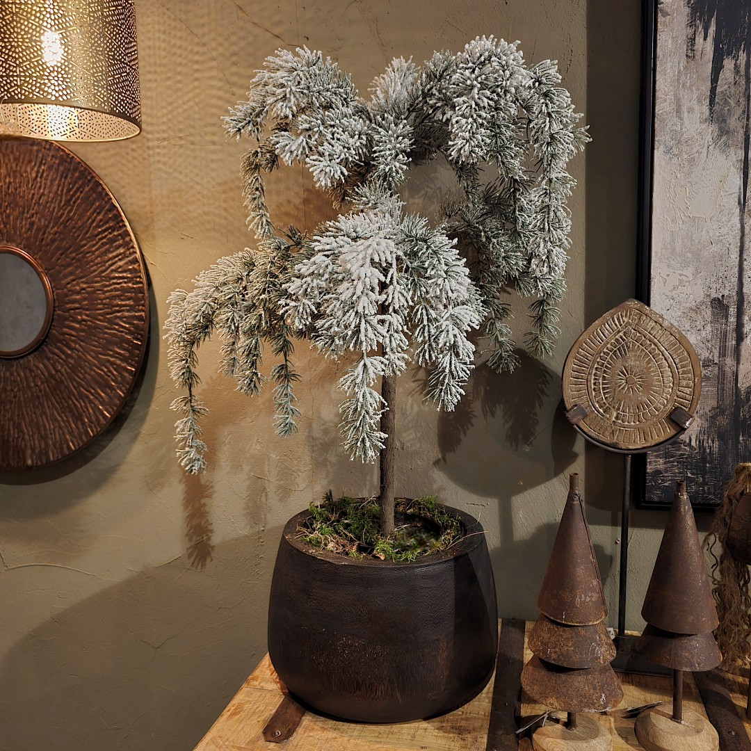 Kunst Kerstboom met Sneeuw || Hangende Dennenboom- 70 cm - Afbeelding 2