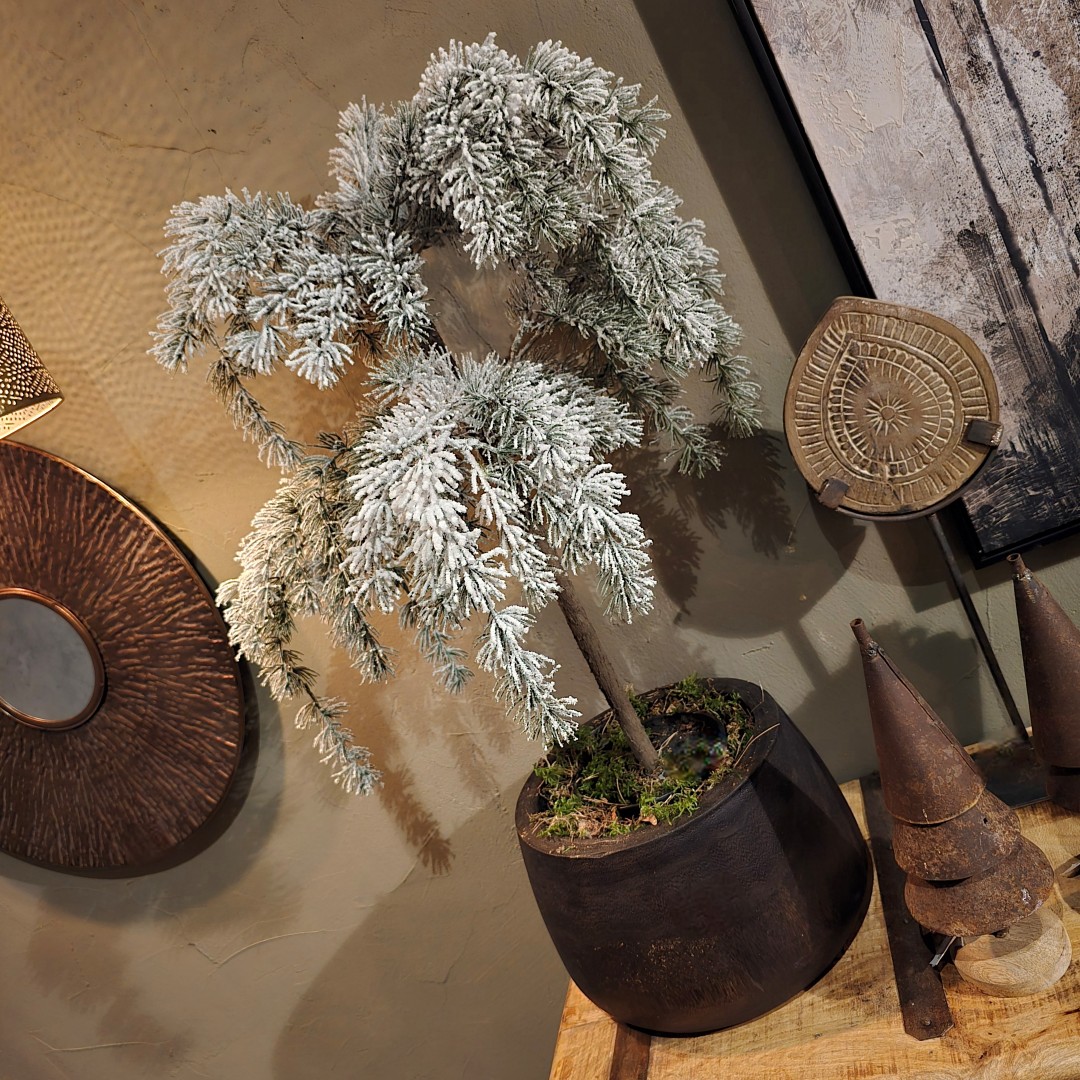 Kunst Kerstboom met Sneeuw || Hangende Dennenboom- 70 cm - Afbeelding 3