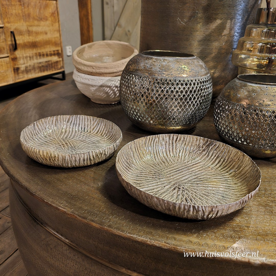 Bewerkte Schaal Gold White- Hoge rand || 23 cm - Afbeelding 9