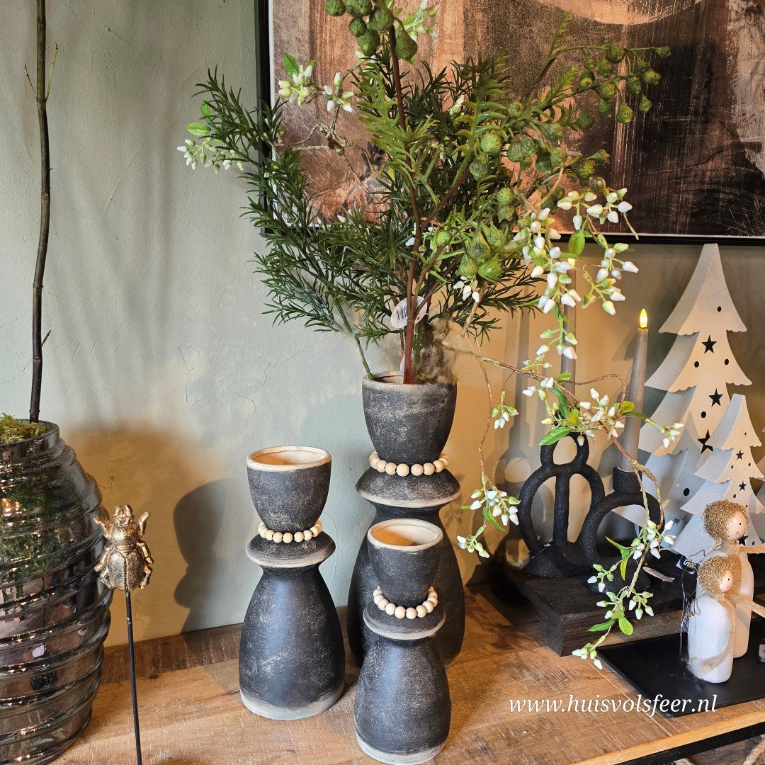 Pors vaas met kralen- 24 cm - Afbeelding 5