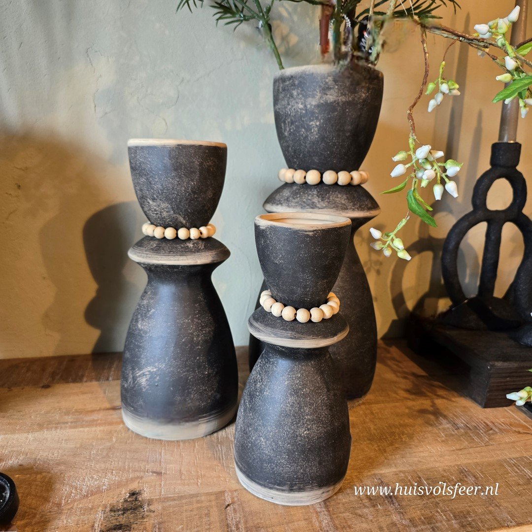 Pors vaas met kralen- 24 cm - Afbeelding 6