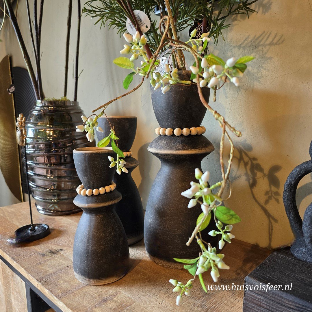 Pors vaas met kralen- 24 cm - Afbeelding 7