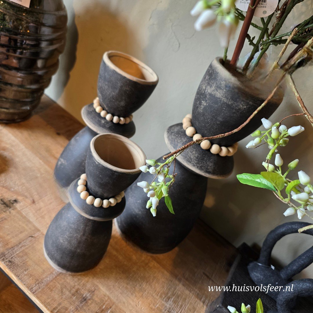 Pors vaas met kralen- 24 cm - Afbeelding 8