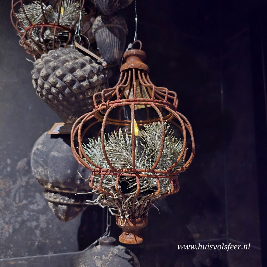 Metalen draadbol hanger. Roest. - Afbeelding 9