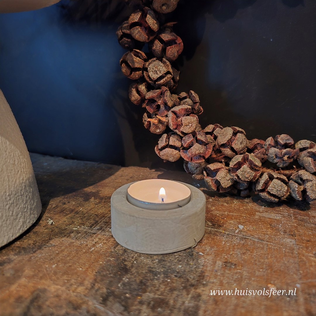 Stone Grey- Waxinelichthouder - Afbeelding 2