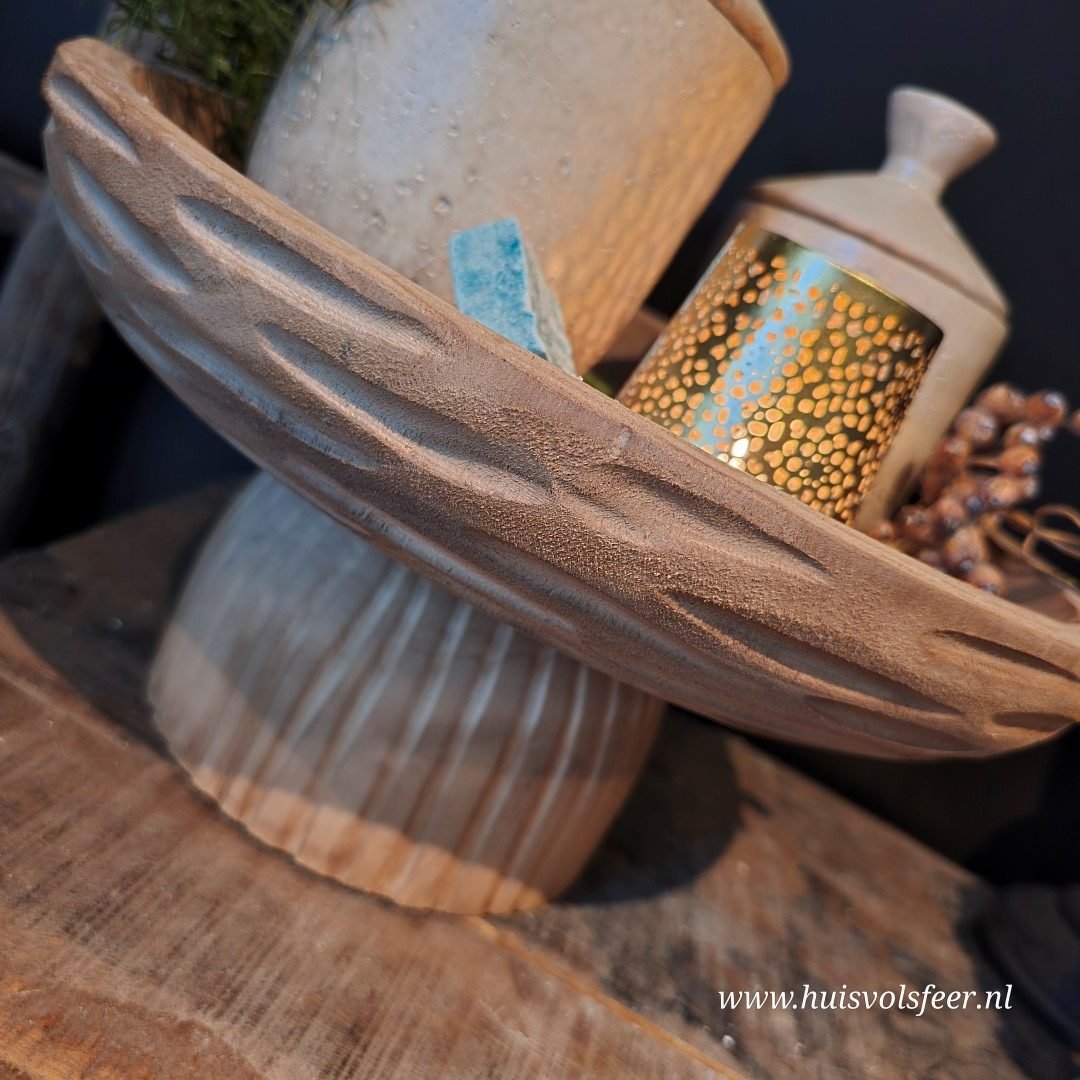Plateau Paulownia- Hout Bruin || 38 cm. - Afbeelding 3