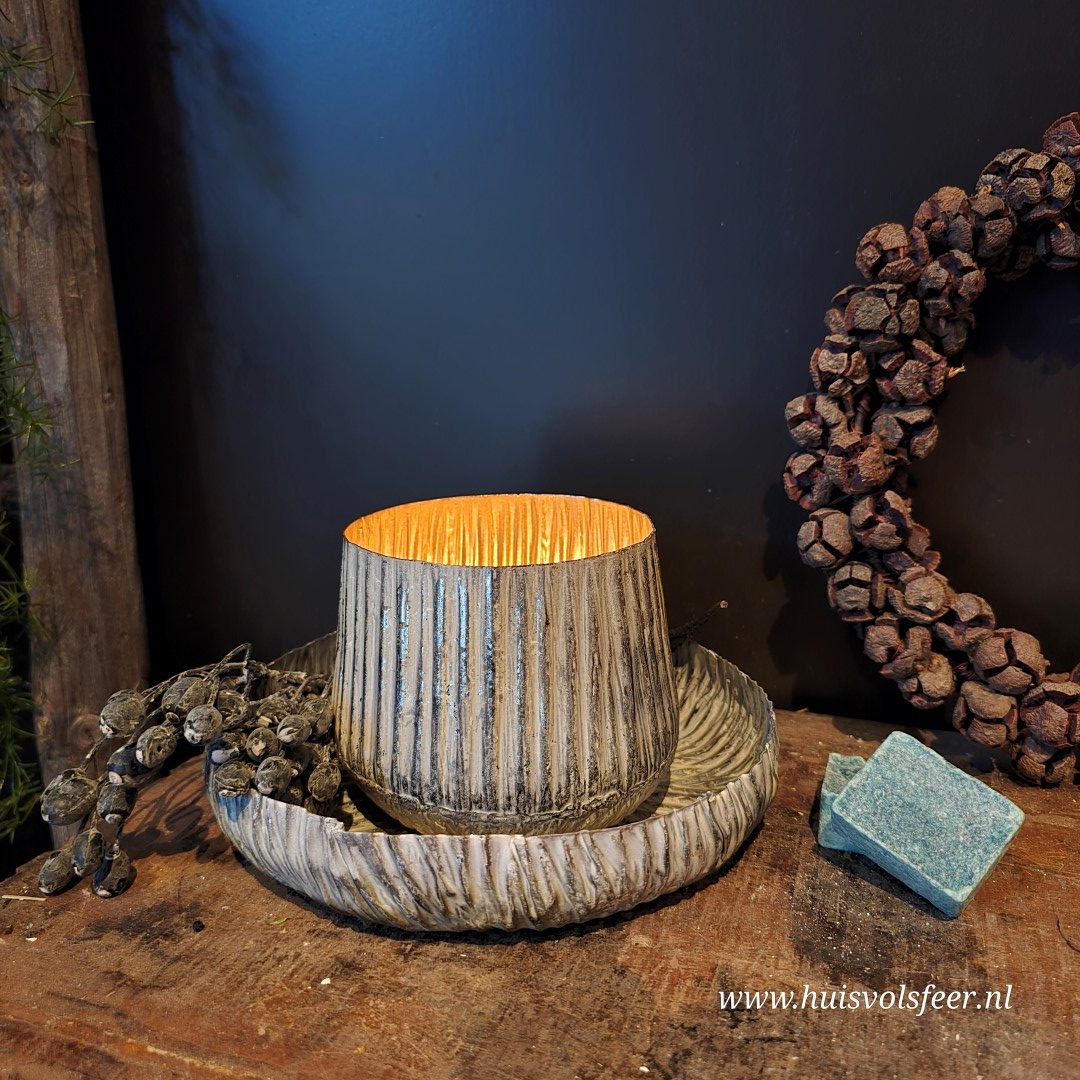 Bewerkte Schaal Gold White- Hoge rand || 19 cm - Afbeelding 2