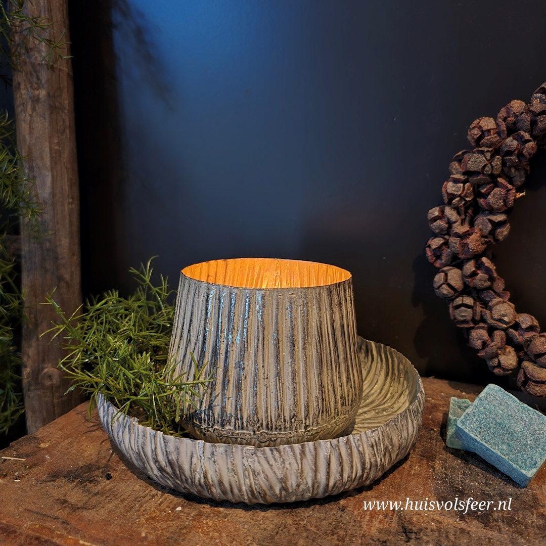 Bewerkte Schaal Gold White- Hoge rand || 19 cm - Afbeelding 3