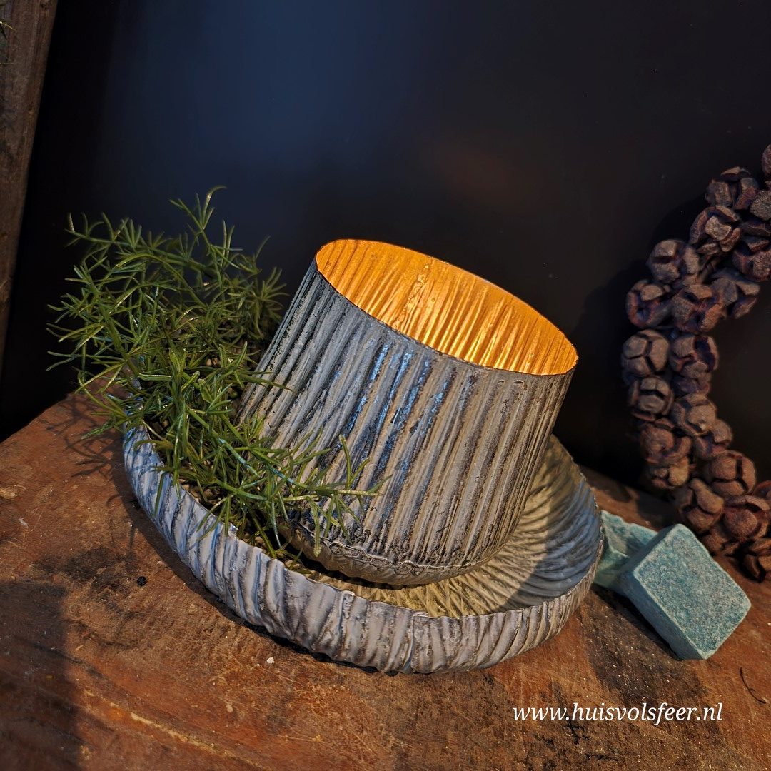 Bewerkte Schaal Gold White- Hoge rand || 19 cm - Afbeelding 4