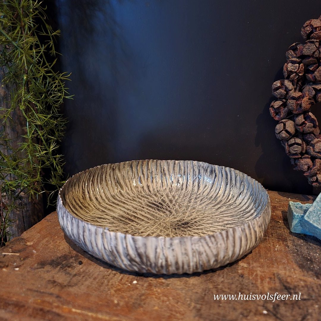 Bewerkte Schaal Gold White- Hoge rand || 19 cm - Afbeelding 5