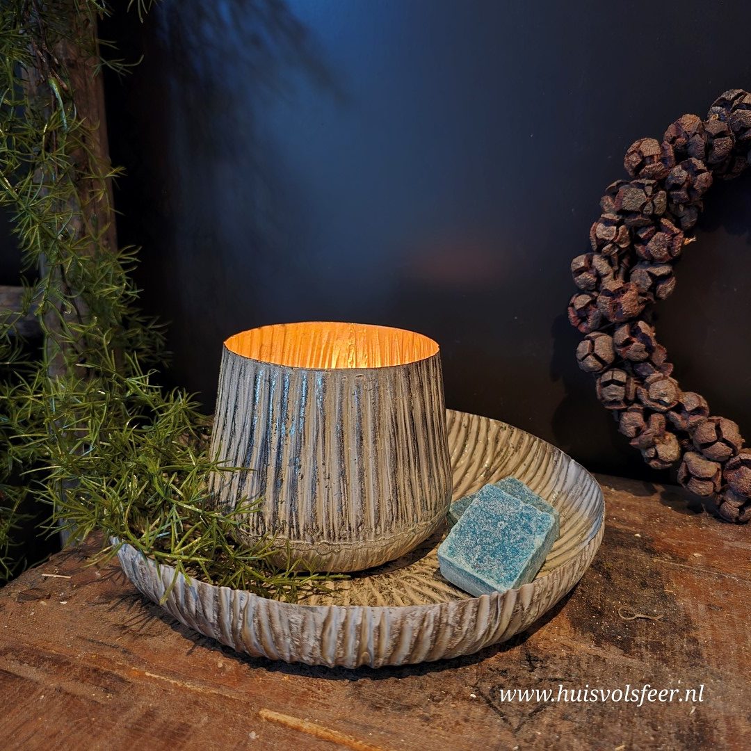 Bewerkte Schaal Gold White- Hoge rand || 23 cm