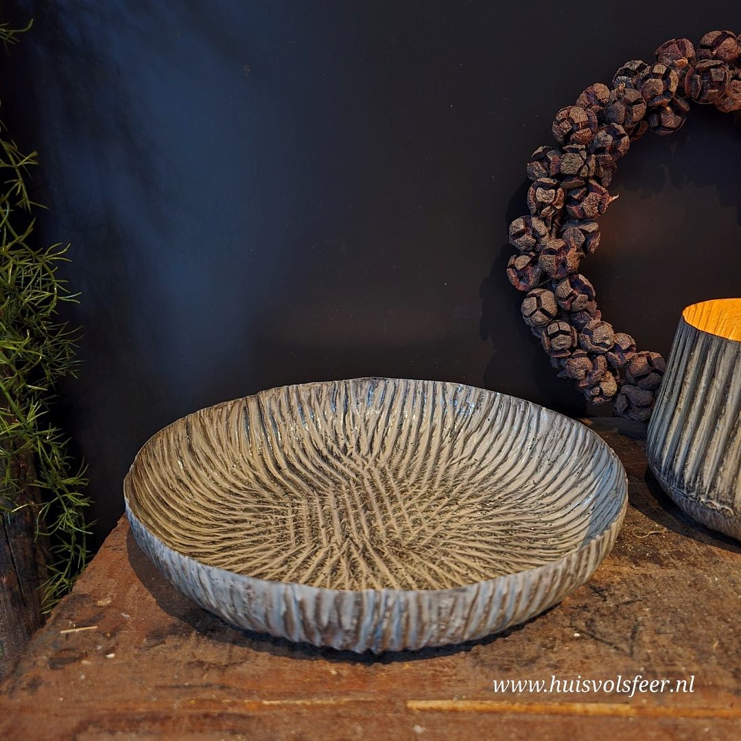 Bewerkte Schaal Gold White- Hoge rand || 23 cm - Afbeelding 10