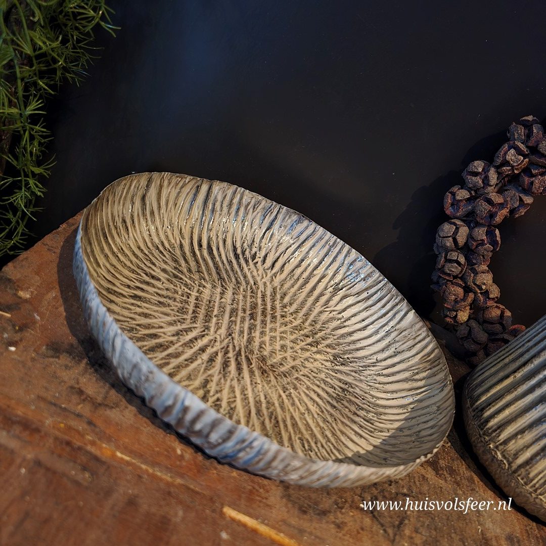 Bewerkte Schaal Gold White- Hoge rand || 23 cm - Afbeelding 11