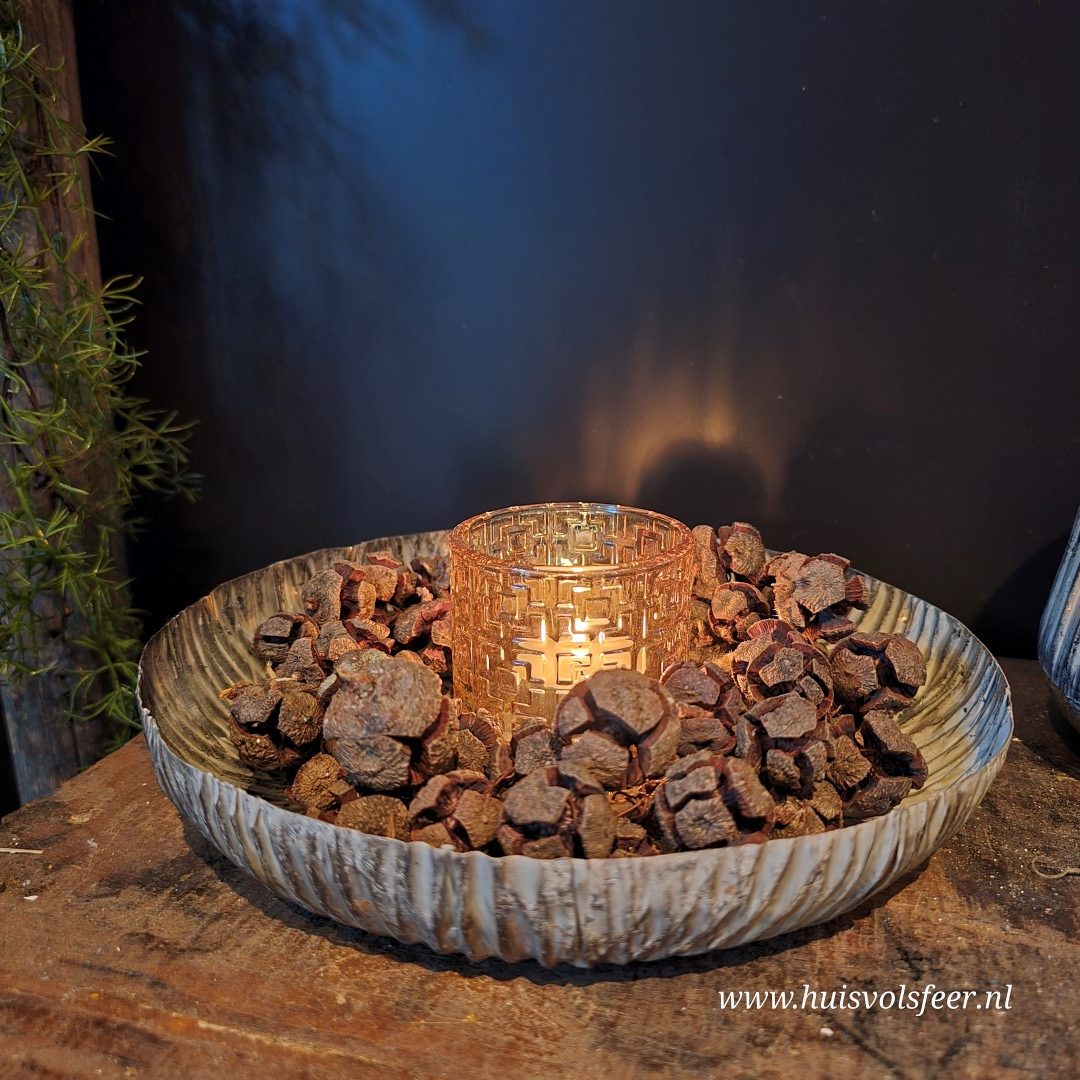 Bewerkte Schaal Gold White- Hoge rand || 23 cm - Afbeelding 5