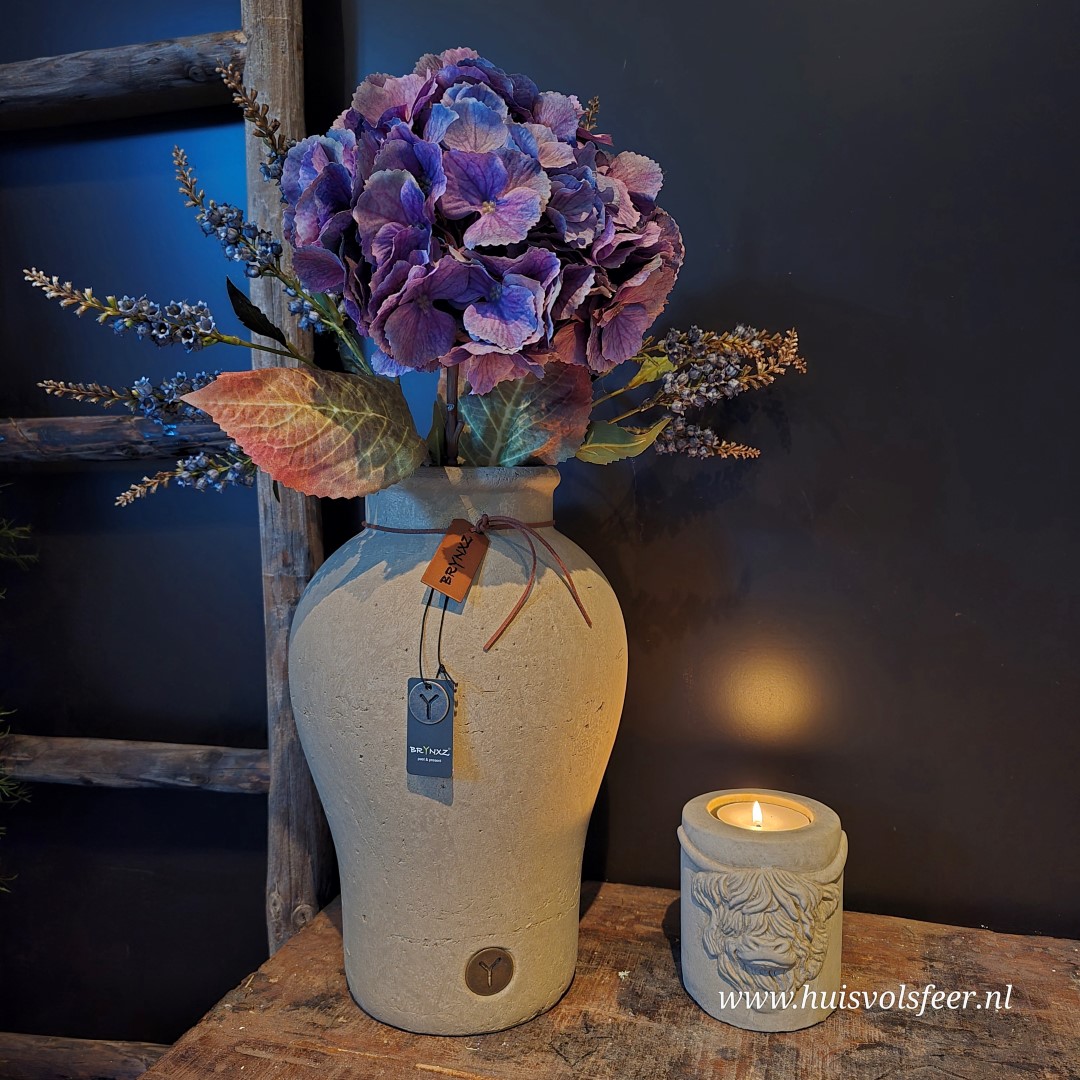 Vase Allure Leather Rope 34 cm- Majestic Taupe || Brynxz