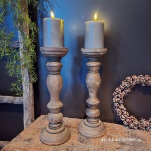 Houten kandelaar || 35 cm