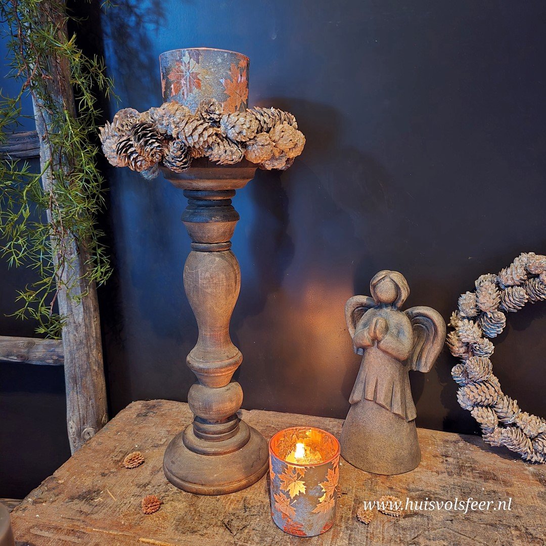 Houten kandelaar || 35 cm - Afbeelding 5