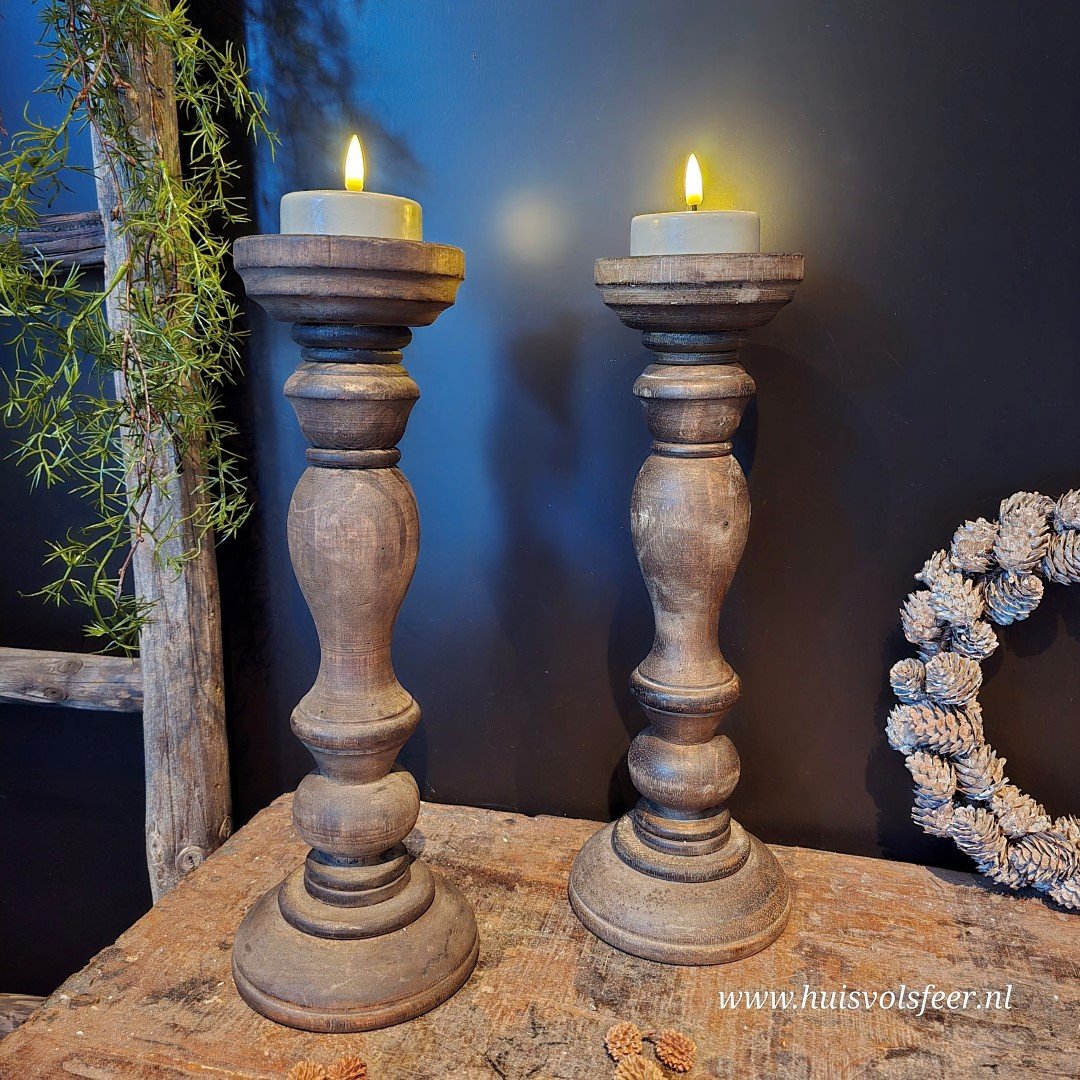 Houten kandelaar || 35 cm - Afbeelding 3