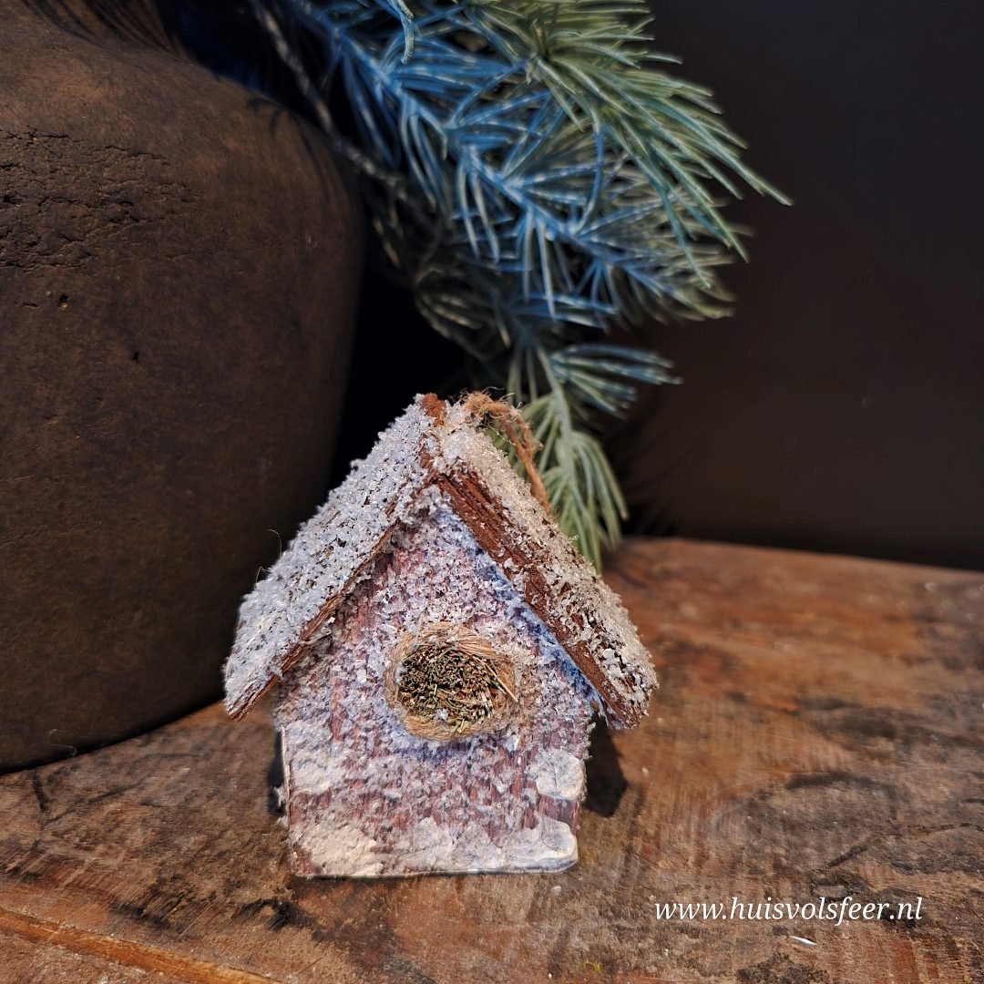Set van 3 houten huisjes met sneeuwlook || Winterse decoratie - Afbeelding 5