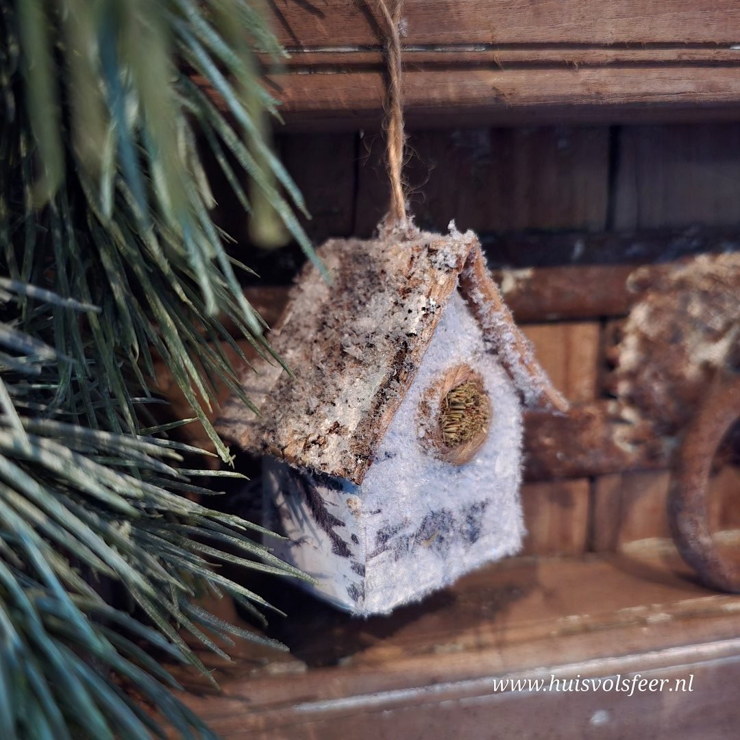 Set van 3 houten huisjes met sneeuwlook || Winterse decoratie - Afbeelding 7