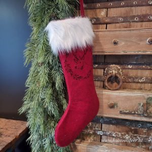 Kerstsok met Rendier || Rood