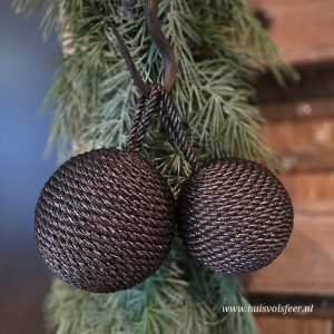 Kerstbal Brown || 8 cm