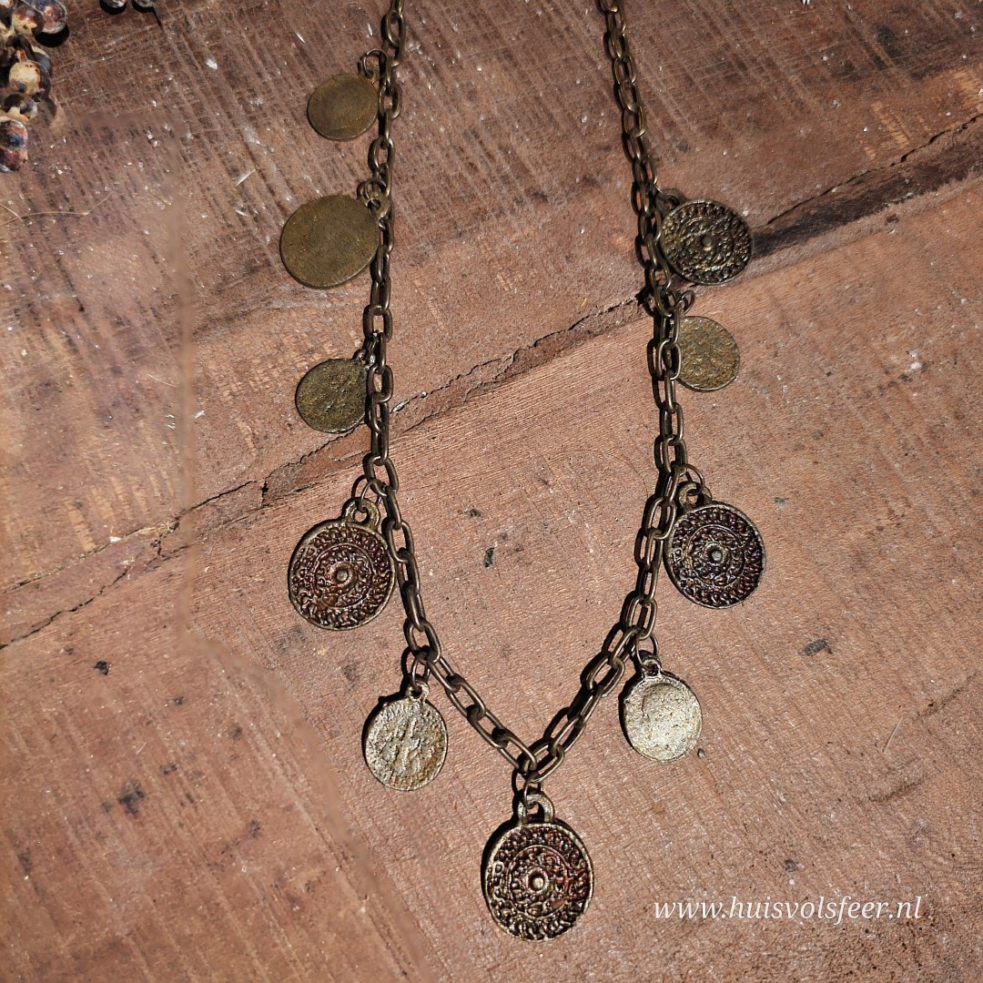 Kruik Ketting- Antique Coins (±60 cm) - Afbeelding 3