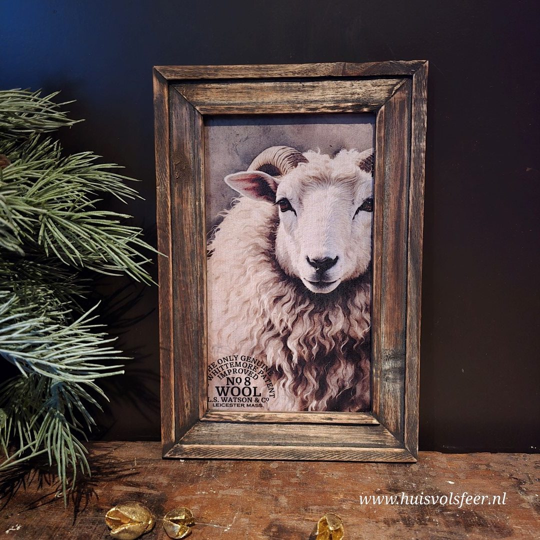 Houten lijst- Schaap || 20xH30 cm