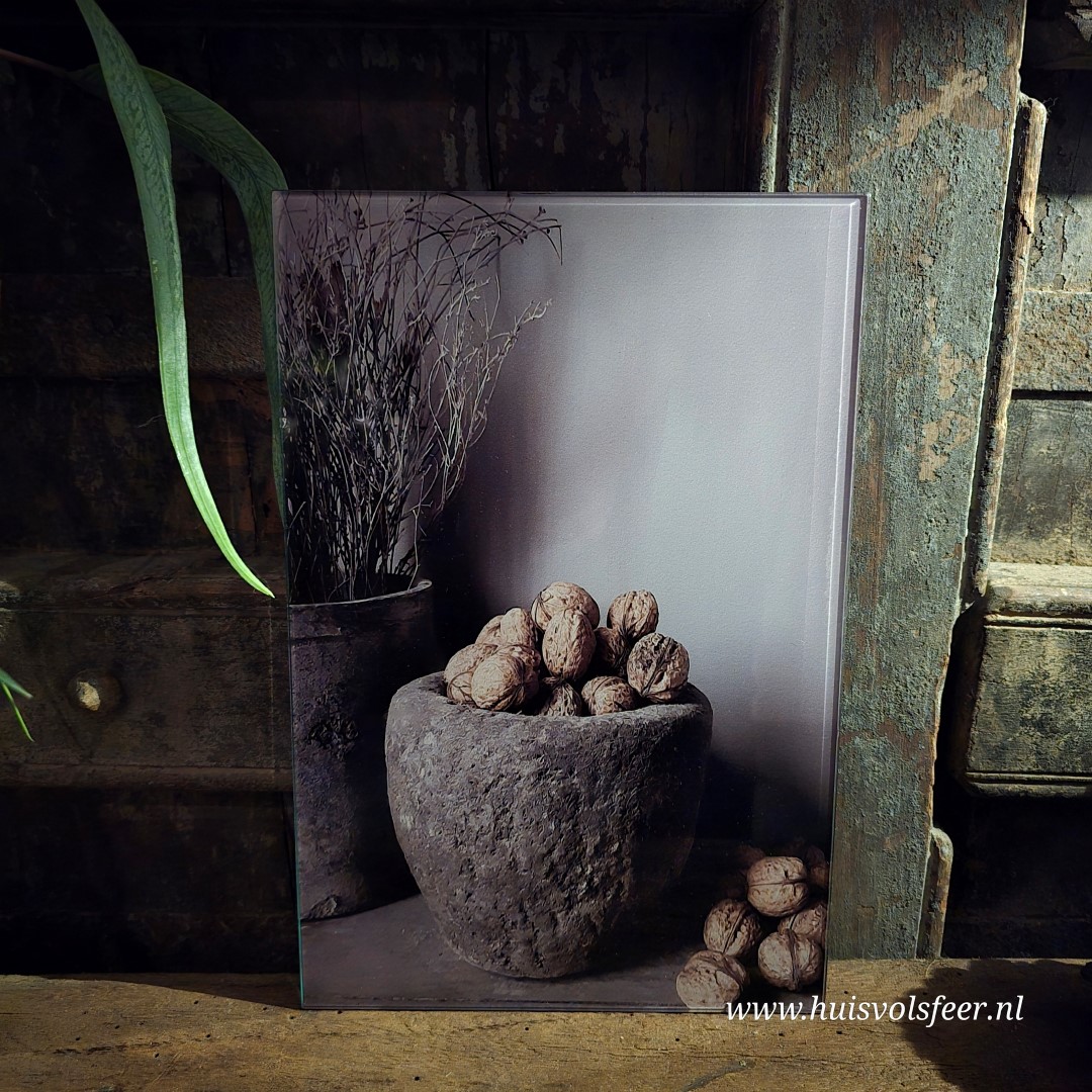 Glas Schilderij- Walnoten (20x30 cm)
