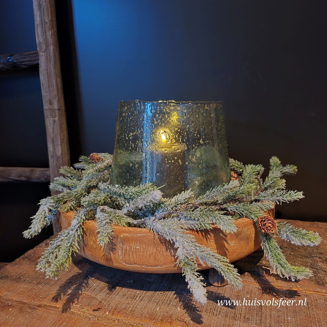 Houten schaal op voet || 38 cm - Afbeelding 5