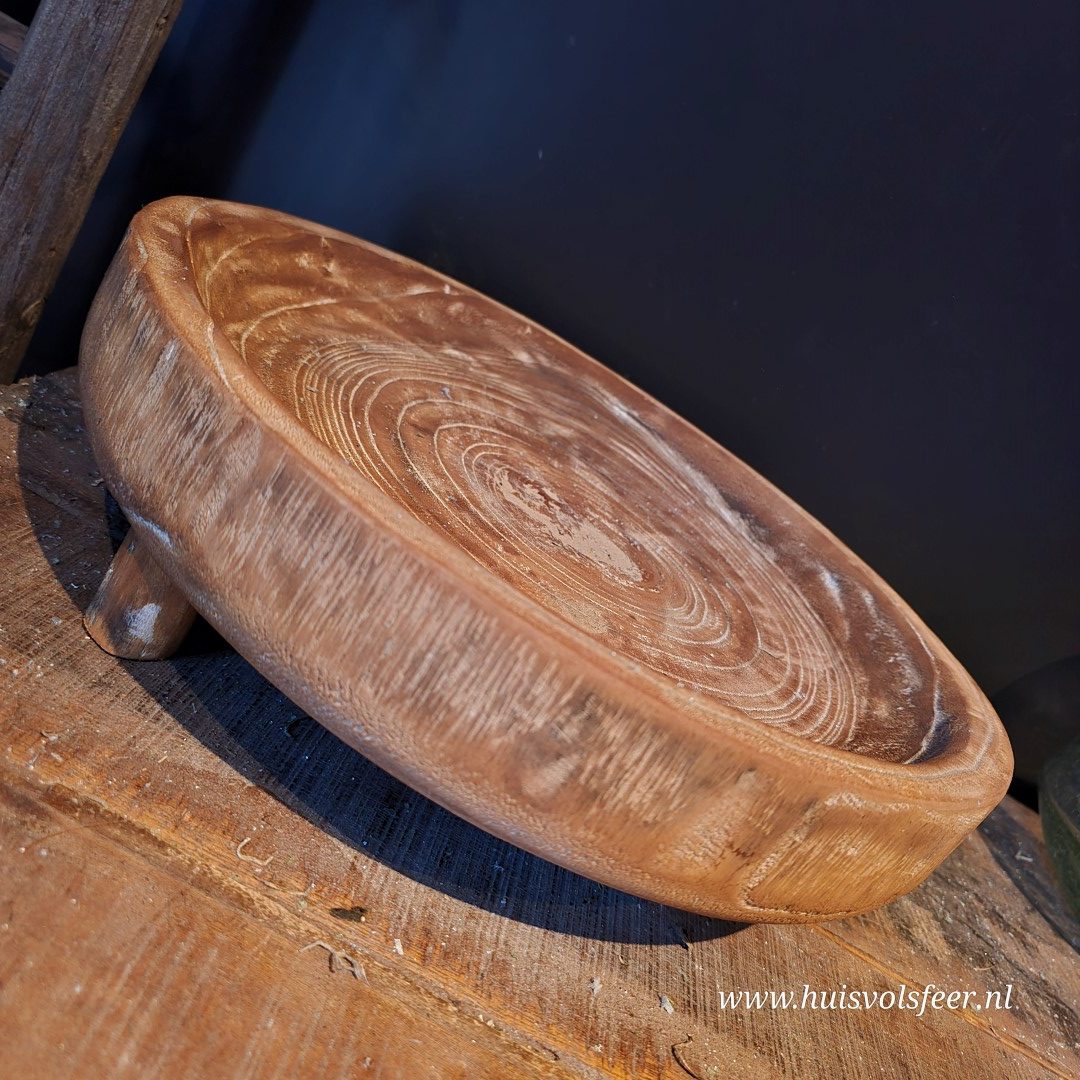 Houten schaal op voet || 38 cm - Afbeelding 10