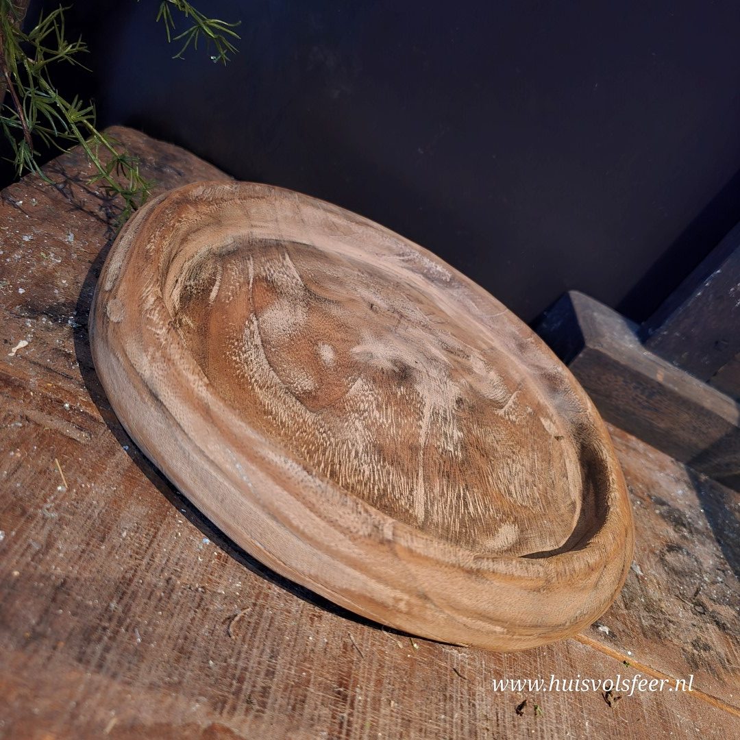 Schaal van paulownia hout || 28 cm - Afbeelding 7