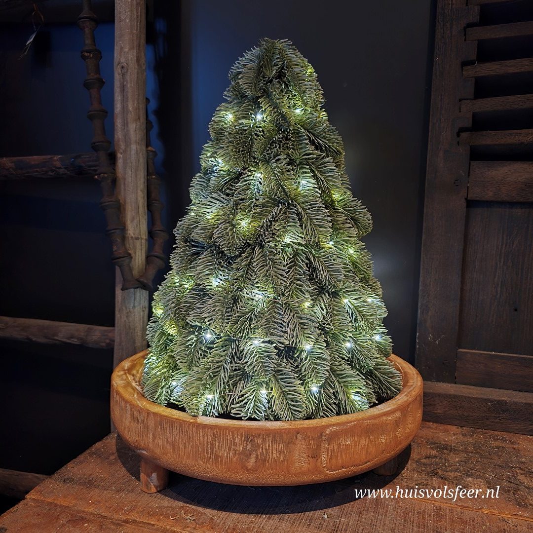 Houten schaal op voet || 38 cm - Afbeelding 2