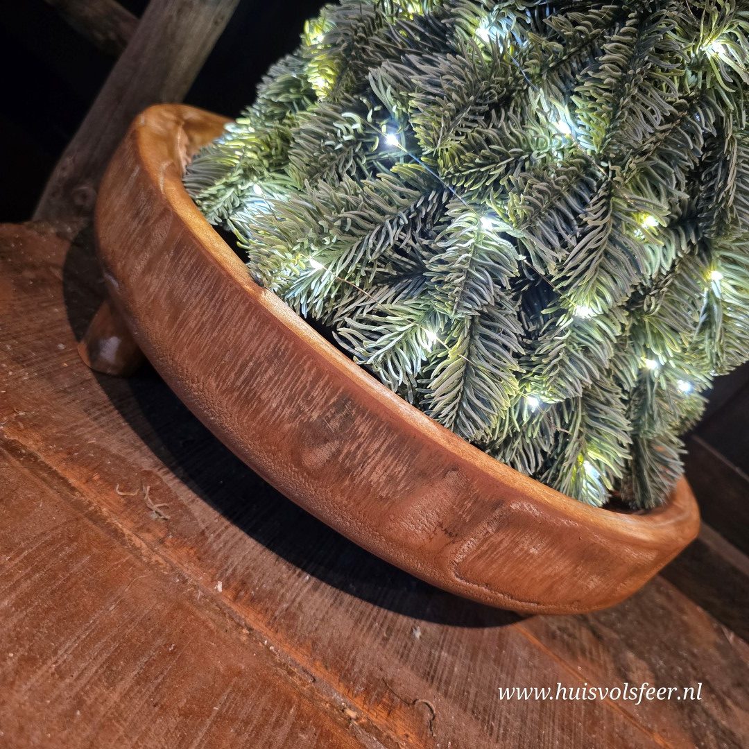 Houten schaal op voet || 38 cm - Afbeelding 4