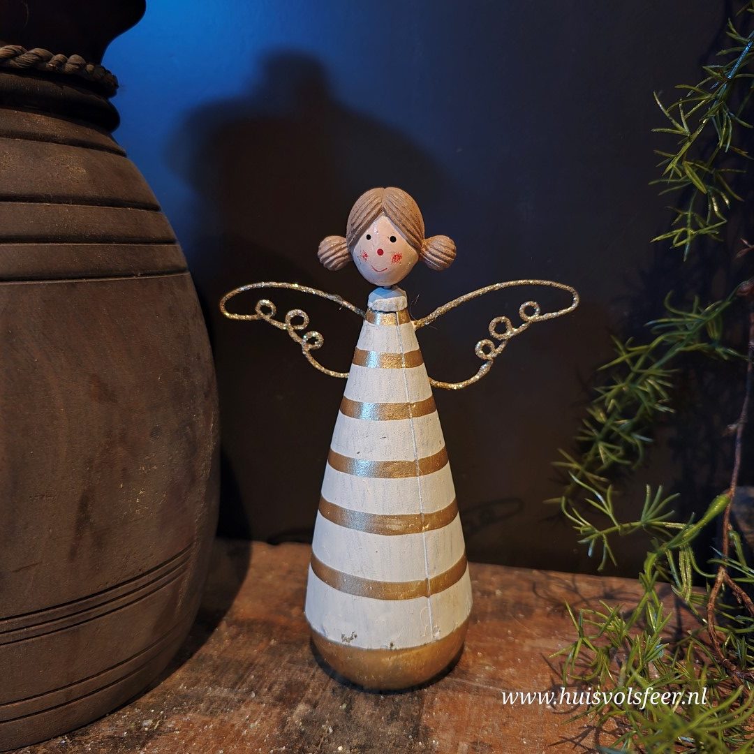 Houten Engeltje met Gouden Vleugels - Afbeelding 5