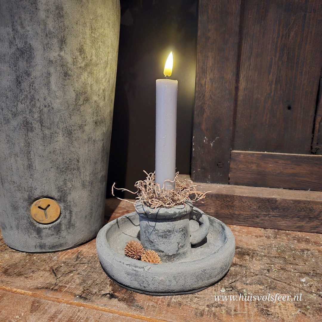 Dinner Candleholder Classic- Stone Black || Brynxz