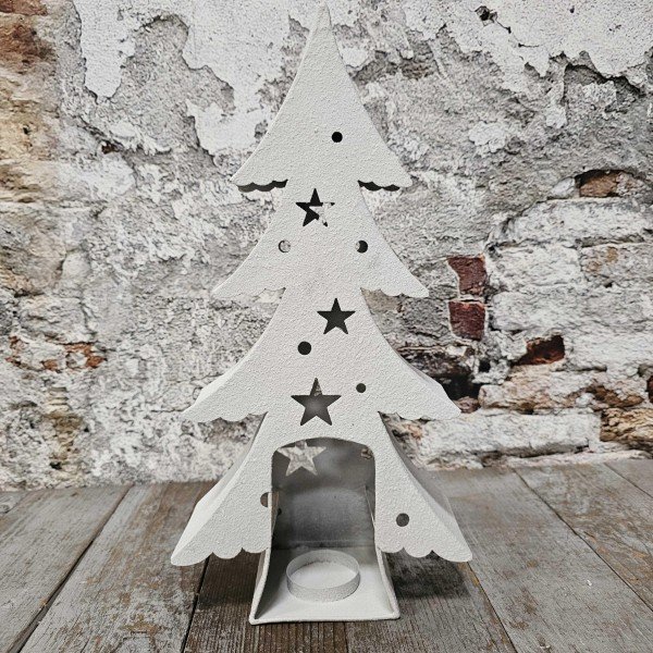 Sneeuwwitte metalen dennenboom- 38 cm - Afbeelding 5