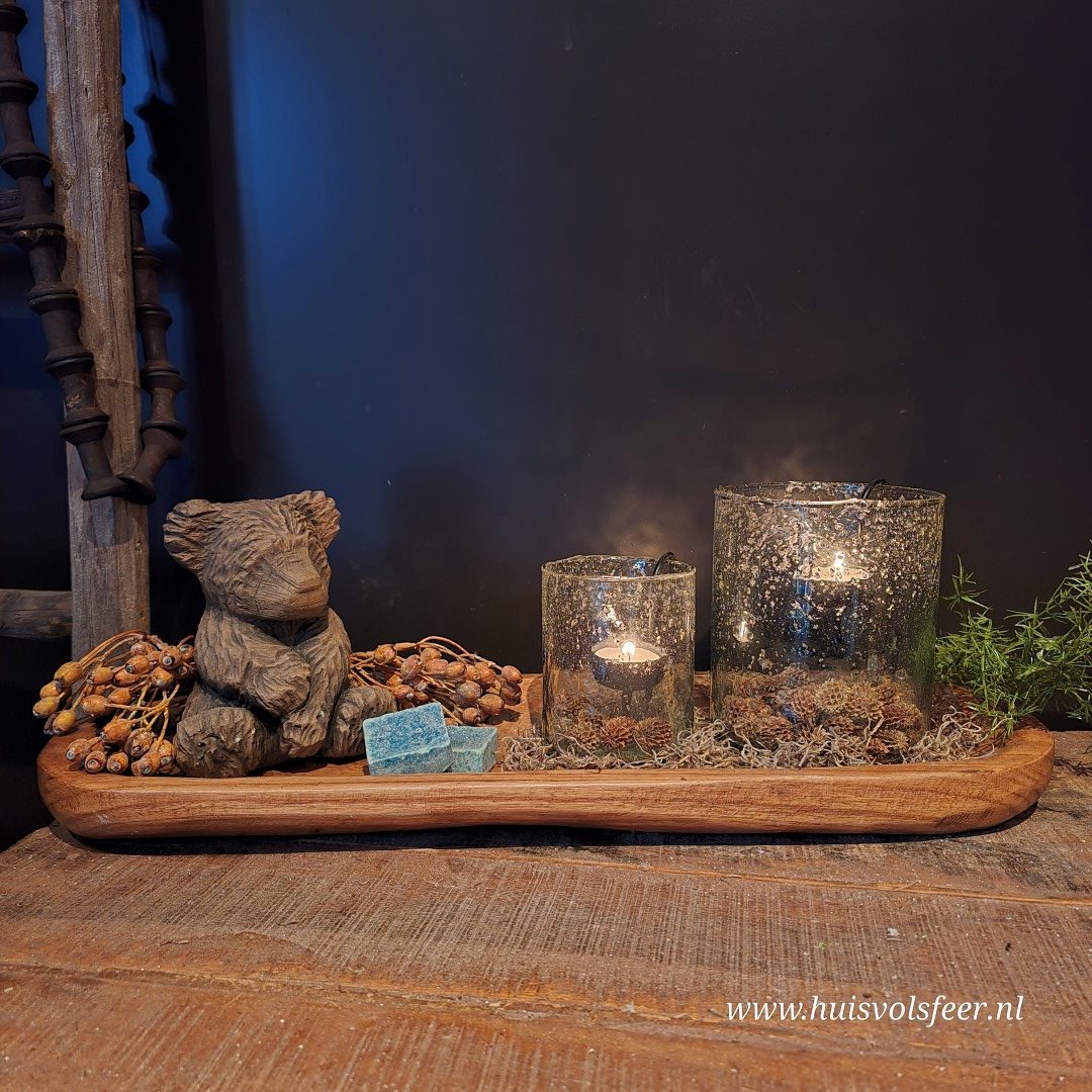 Schaal van paulownia hout || Ovaal