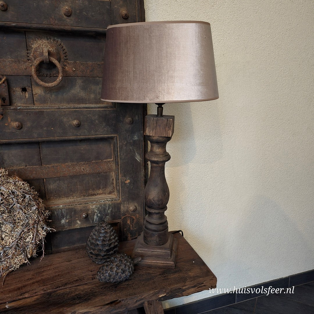 Lampenkap Velvet Taupe || Ovaal 30 cm. - Afbeelding 2