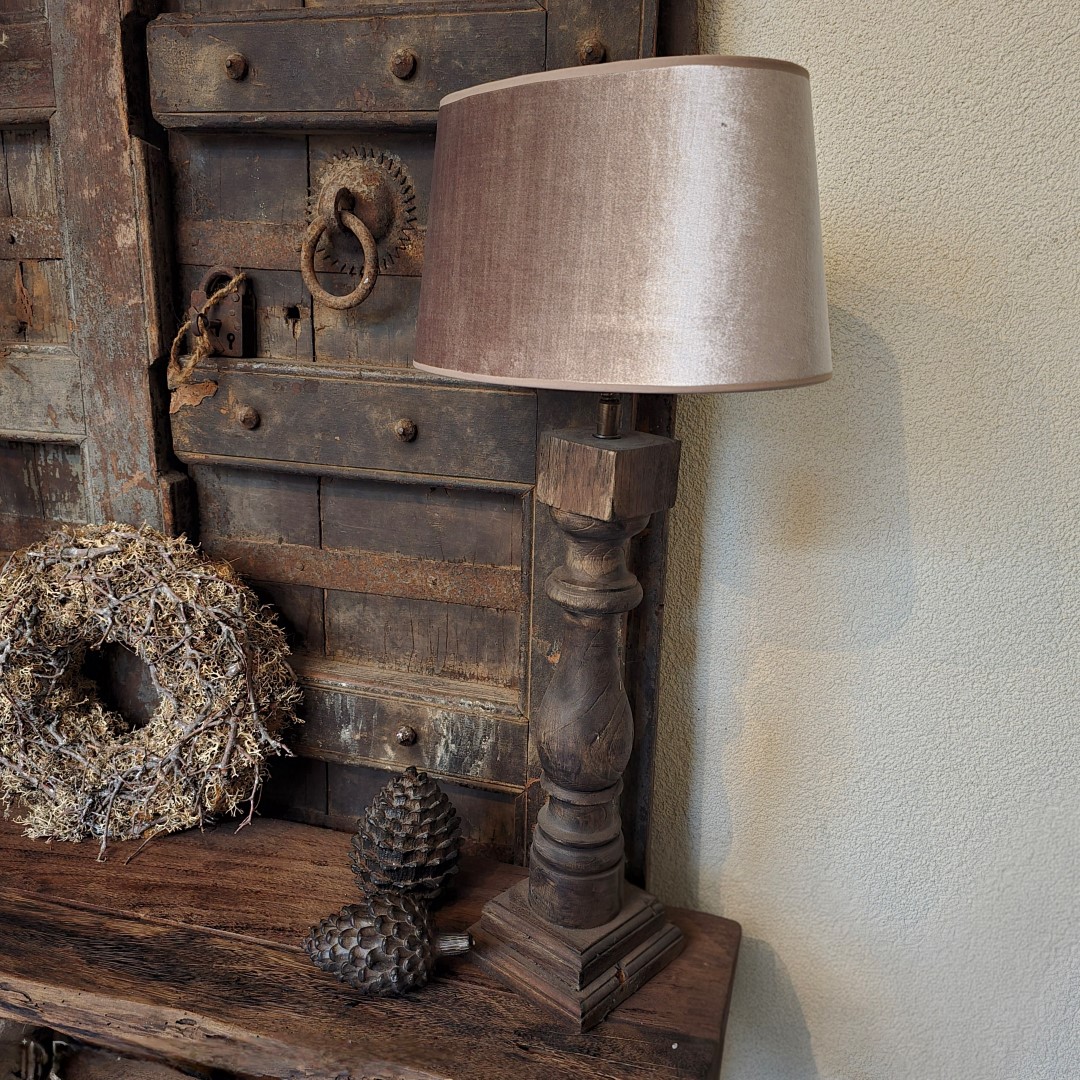 Lampenkap Velvet Taupe || Ovaal 30 cm.