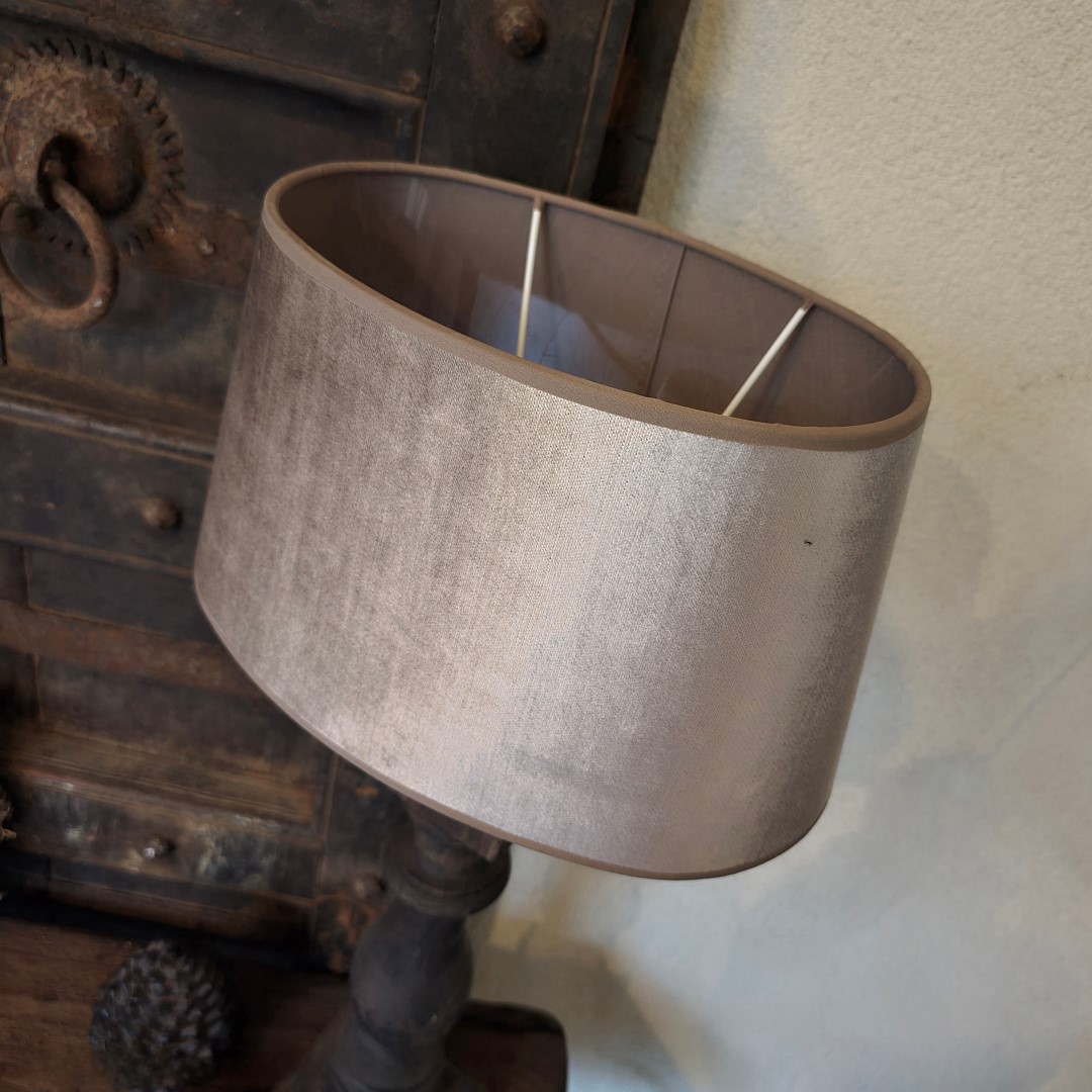 Lampenkap Velvet Taupe || Ovaal 30 cm. - Afbeelding 4