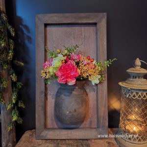 Houten Lijst met Kruik- Summer Meadow Coral